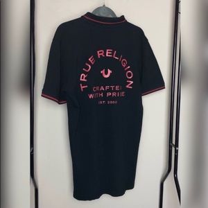 True Religion Logo Polo Shirt Size Lrg Mens